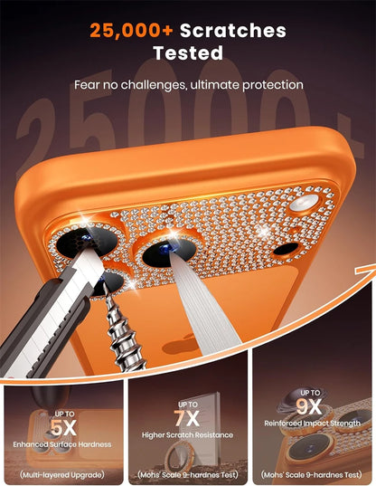 Luxury Bling Diamond Metal Camera Lens Protector for IPhone 17 Air 16 15 14 13 Pro Max Plus Ziai 16Pro 17Pro Glass Full Cover