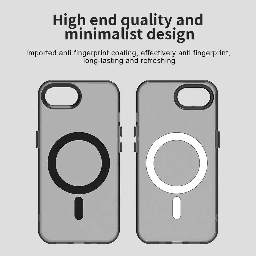 Magnetic Wireless Charging Case For Apple iPhone 17e 16e 16 Pro Max 15 14 Plus Cover Candy Colors Transparent Back Shell Coque