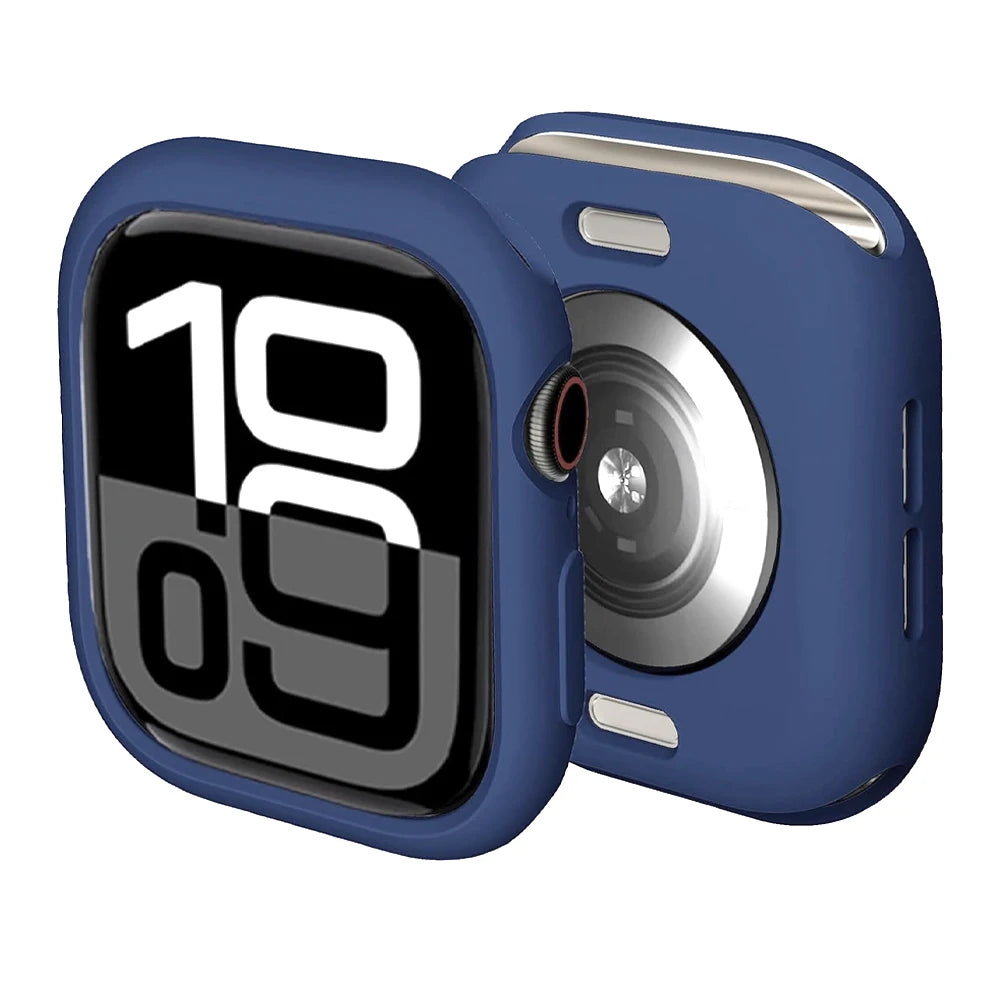 Soft Silicone Case for Apple Watch Band 46mm 45 44 42mm 41 40mm Accessories Protectector iWatch Series SE 12 11 10 9 8 7 6 Cover