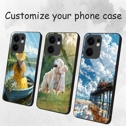 Tempered Glass Case For OPPO Reno 14F 13F 11 14 12 13 Pro 12F 11F A78 A79 5G 7 4G 5 6 Lite Custom Personalize Photo DIY Cover