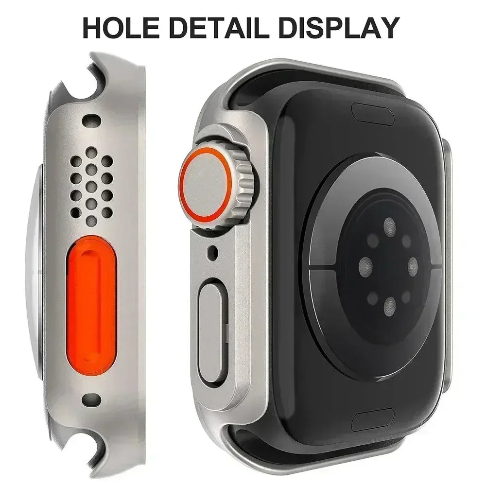 Case For apple watch Apple Watch Series9/8/7/6/5/4 SE 44 45 41 40mm change to Ultra Privacy Tempered Glass Screen Protector case