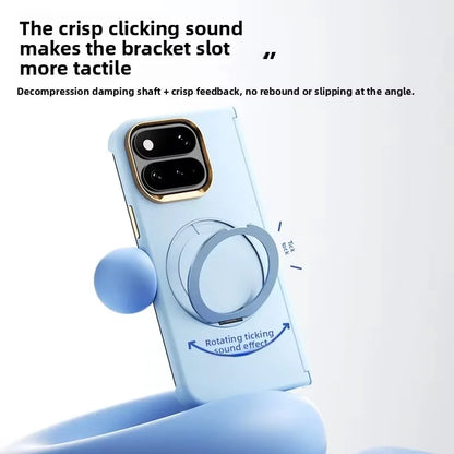 Magnetic Shockproof Skin-Feel Cute Phone Case For Google Pixel 11 Pro Fold With 360 Rotating Bracket Metal Lens protect Cover