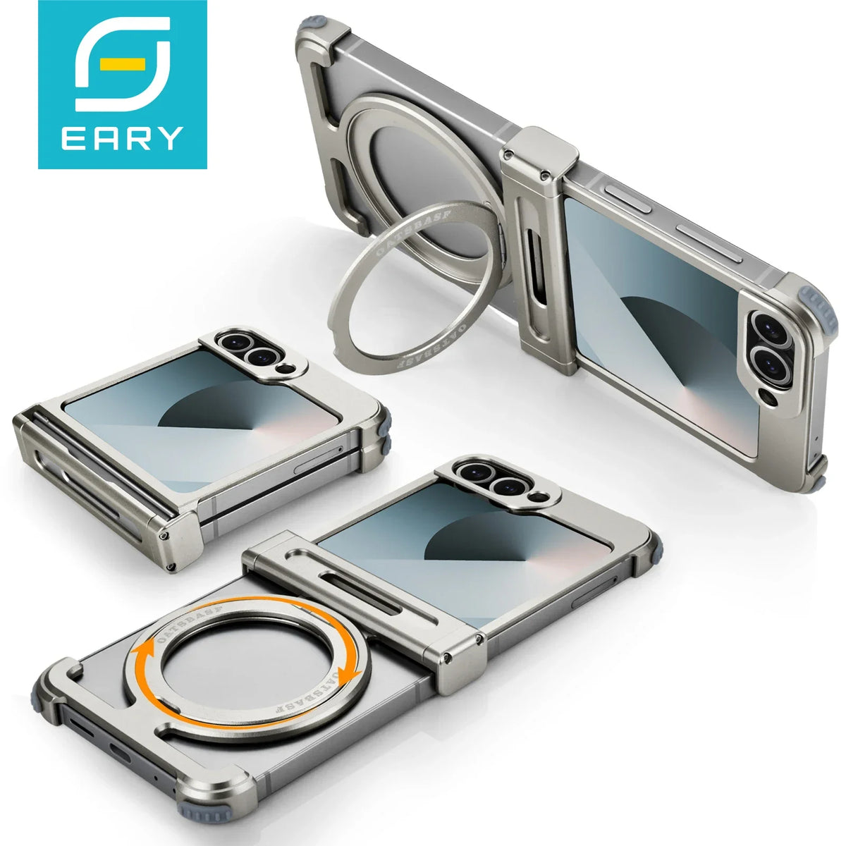 Eary for Samsung Galaxy Z Flip 8 7 6 Case for MagSafe 360° Rotatable Magnetic Kickstand Ultra-Thin Shockproof Protective Cover