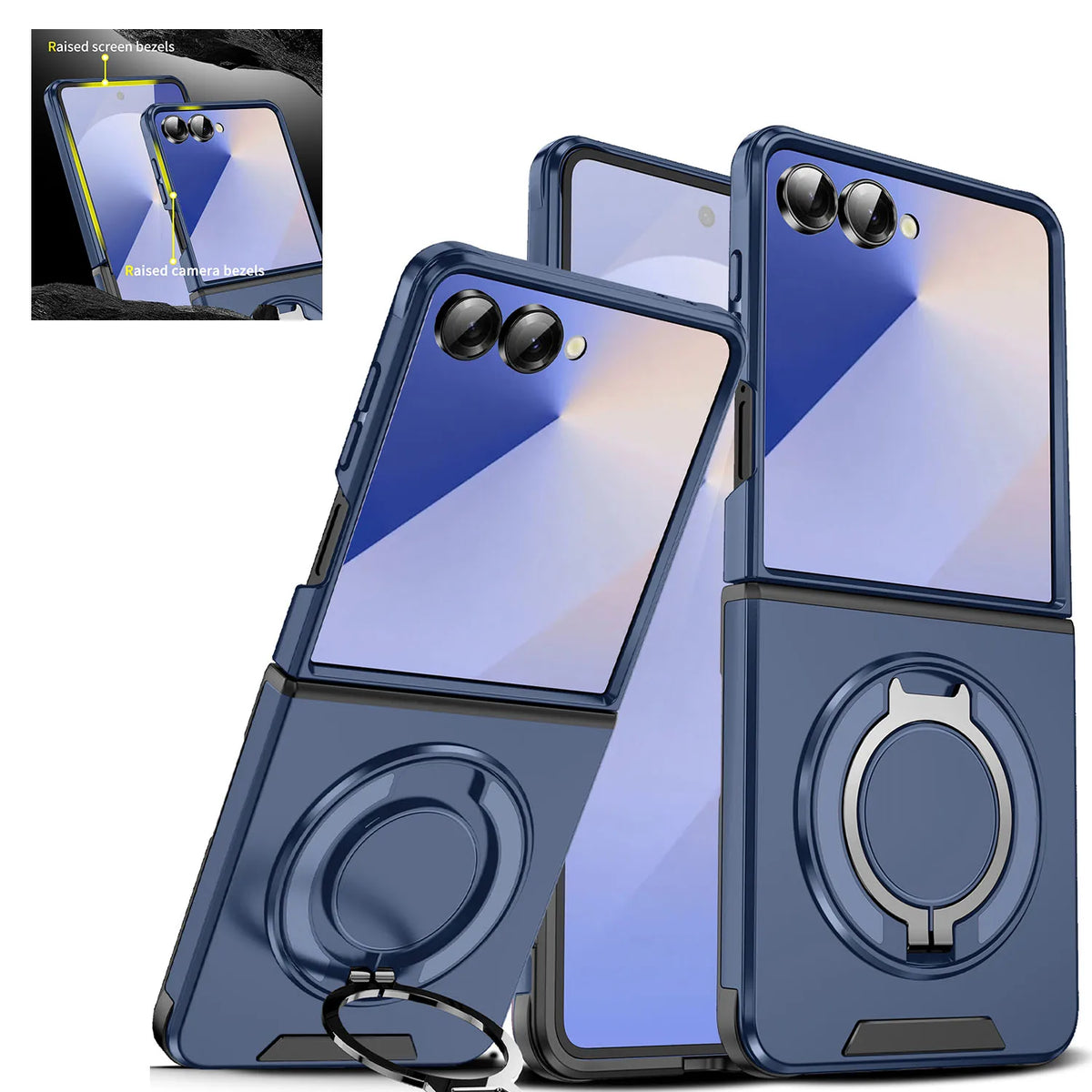 For Samsung Galaxy Z Flip 7 6 Magnetic Rotating Bracket Phone Case For Samsung Z Fold 6 7 Sliding Window Anti Fall Phone Case