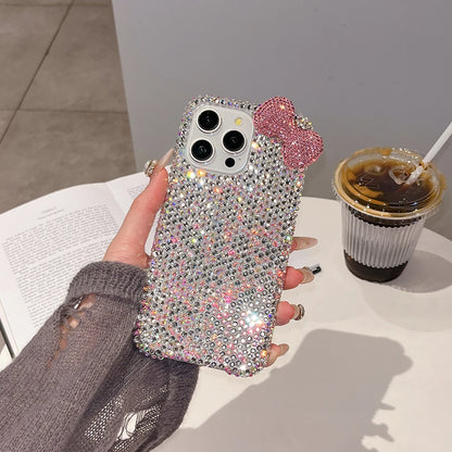 3D Glitter Bowknot Diamond Crystal Phone Case for iPhone 13 12 15 14 16 Plus 17Pro 17 Pro Max Air 11 Shockproof Bling Cover Case