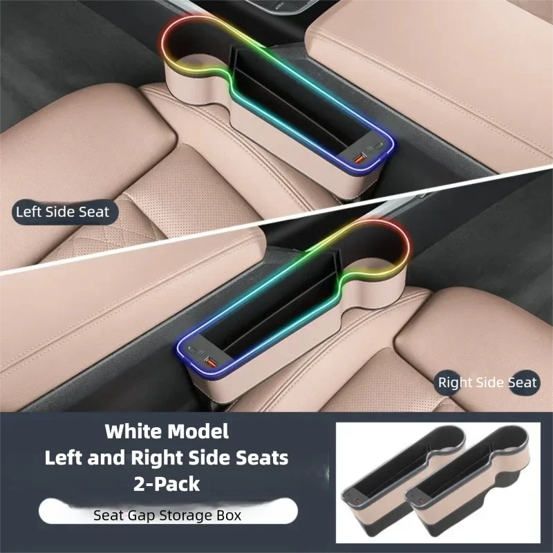 7 Color Led Car Seat Gap Filler Organizer Car Seat Pocket Gap Filler, Car Gap Organizer Storage Console Side Seat Gap Filler