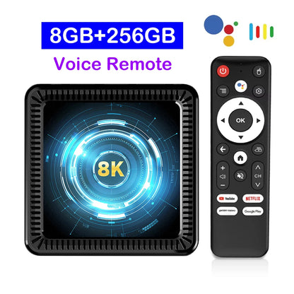 2026 Android 16 Q19 8K Smart TV Box Ram 4GB 8GB Rom 128GB 256GB Google Assistant Bluetooth 6.0 Wifi6 Streaming Media Player Fast