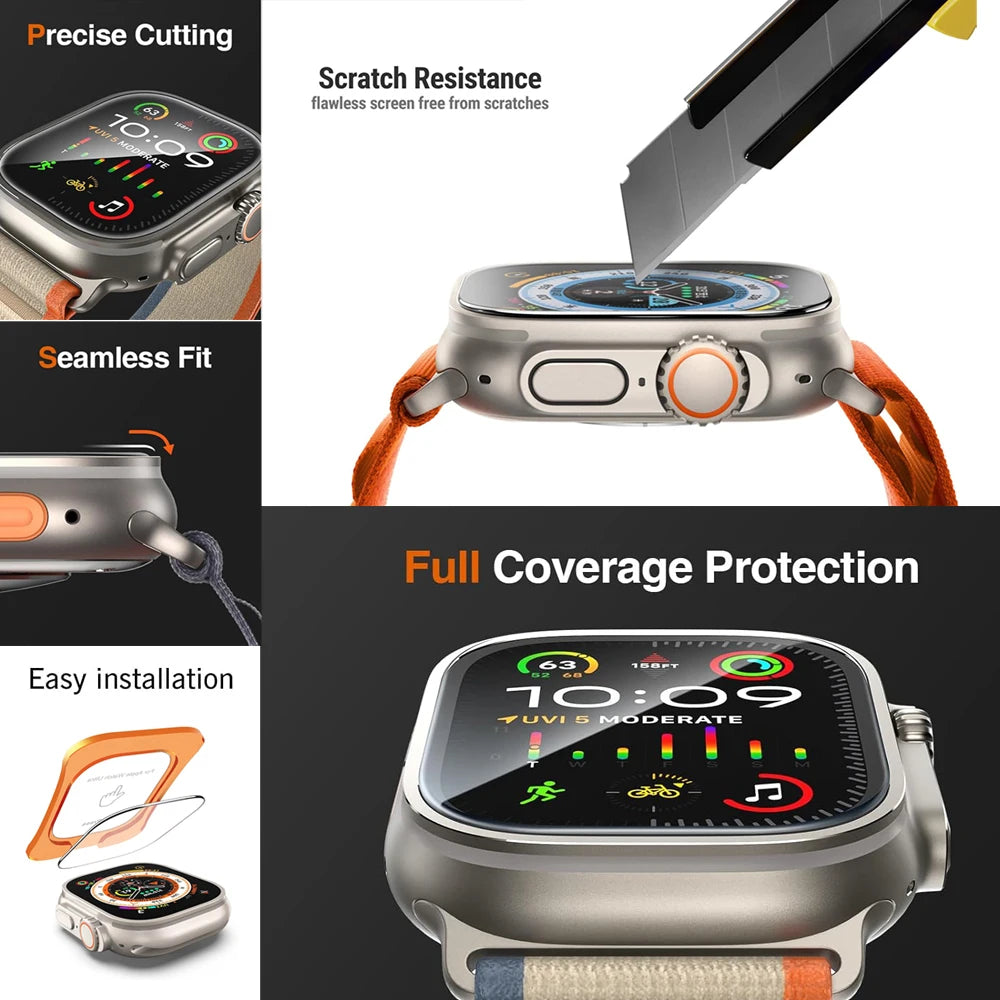 Tempered Glass For Apple Watch Ultra 1/2/3/4 49mm With Alignment Tool Screen Protector For iWatch Ultra 1 2 3 4 49mm Accessories