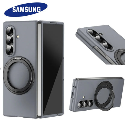 Matte Business Front Film 360° Magnetic Bracket Stand Military Armor Phone Case Samsung Galaxy Z Fold 7 6 5 4  for Magsafe Cover