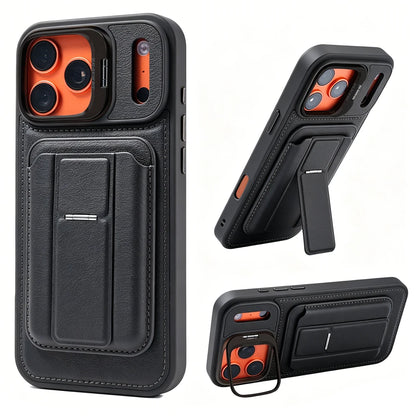 3 IN 1 Matte Leather Texture Wallet Card Slots Holder Phone Case For iPhone 17 Pro 17 Pro Max Phone Wallet Case