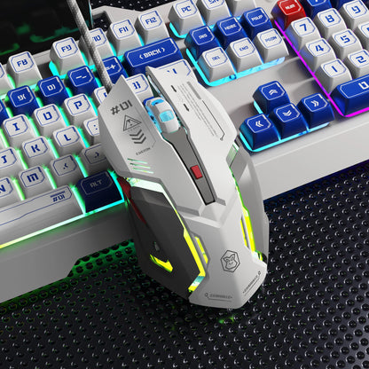 EWEADN G10 Silent Wired Gaming Mouse, Macro Programmable, Ergonomic, for Gaming & Office, Desktop/Laptop/Tablet, Quiet Operation