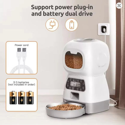 3.5L Automatic Feed Dispenser For Pets For Cats WiFi Smart Swirl Slow Dog Food Dispenser With Dictation Device Large Capacity Ti