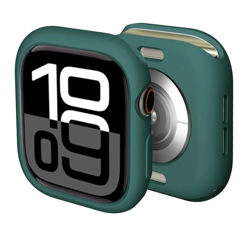 Soft Silicone Case for Apple Watch Band 46mm 45 44 42mm 41 40mm Accessories Protectector iWatch Series SE 12 11 10 9 8 7 6 Cover