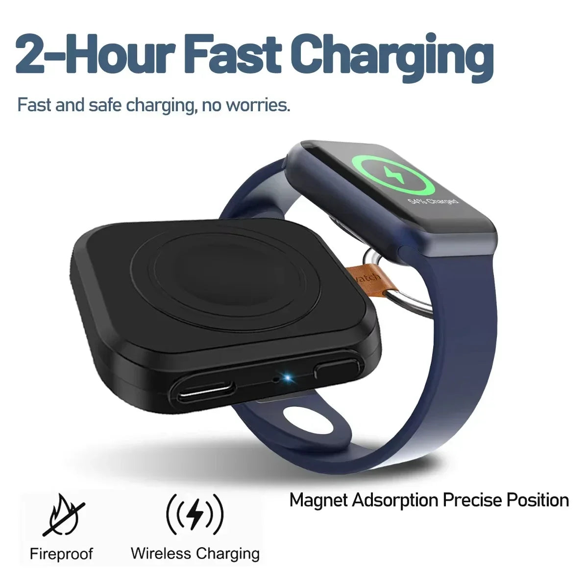 Magnetic Wireless Portable Watch Type C Fast Charger for Samsung Galaxy Watch 8/8 Classic/Ultra/5/4 Pro/4/3 Active Fast Charging