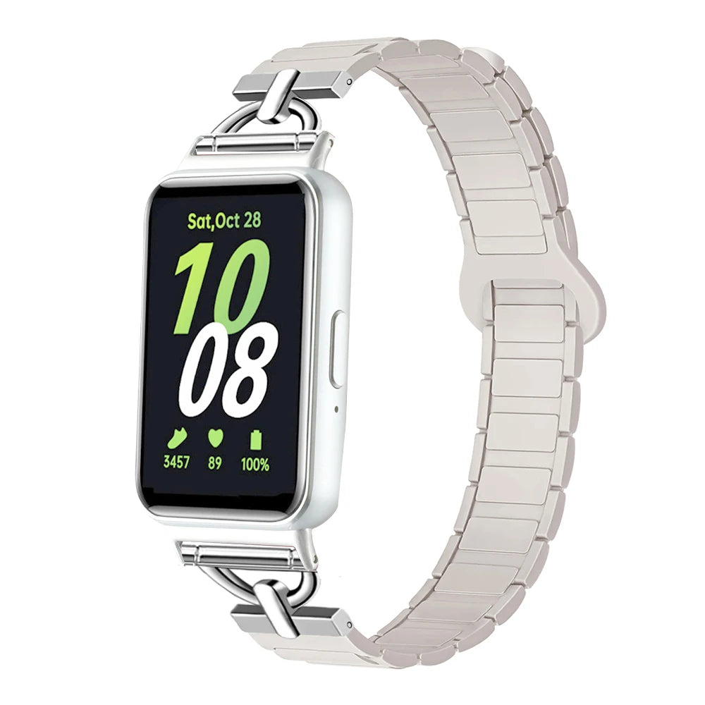 Magnetic Strap for Samsung Galaxy Fit 3 Sport Silicone Watch Band for Samsung Galaxy Fit3 Accessories Metal Men Women Bracelet