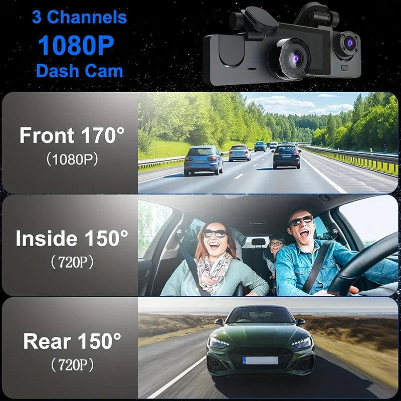 NEW 1080P HD WIFI 2/3Camera Dash Cam For Car Camera Video Recorder Car DVR Front Rear View Camera Night Vision Car Accessories