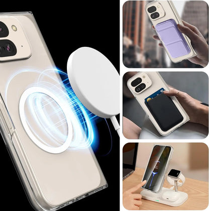 Case for Google Pixel 10 9 Pro Fold for Magsafe Magnetic Wireless Charge Clear Thin Hard PC Phone Case with for Pixel 9 Pro Fold