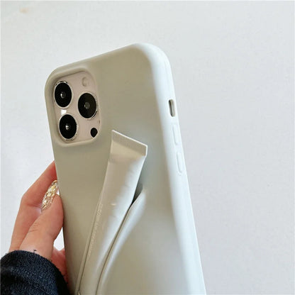 For iPhone 16 15 14 13 12 11 Pro Plus mini Max Xs XR 6 7 8 SE Lip gloss holder Silicone Soft Cover Case