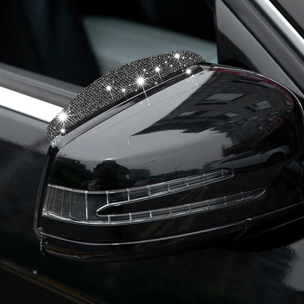 2Pcs Car Rear View Mirror Sticker Rain Eyebrow PVC Rear View Mirror Rain Visor Universal Rain Shield Shade Cover Protector