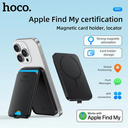 HOCO E91I Magnetic ID Card Holder with Smart Anti-Lost Device Phone Stand Rechargeable Locator Trackers for IOS Find My Network