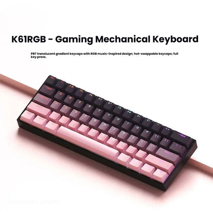 K61 USB Mini Mechanical Gaming Wired Keyboard Hot-Swappable Mechanical Keyboard Detachable Cable