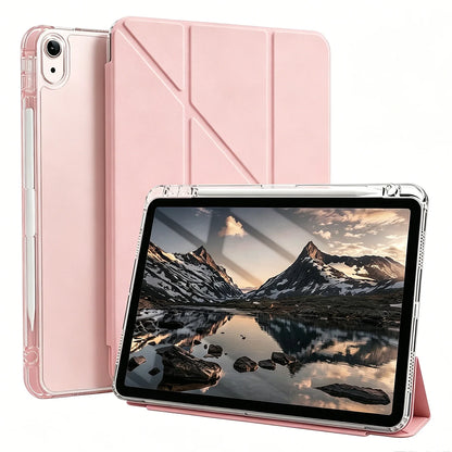 Case For iPad 5 6 7 8 9 10 11 Air 11 13 inch /Mini 6th 7th Gen / Pro 11 12.9 (3rd/4th/5th/6th Gen) Crystal Clear with Pen Holder
