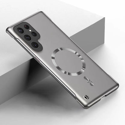 Metal Painted Frameless Case For Samsung S26 S25 Edge S24 S23 S22 S21 FE Plus Ultra A55 A56 Magnetic Wireless Charging Cover