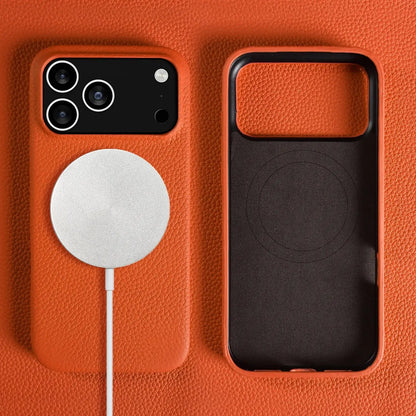 Luxury Magnetic Genuine Leather Case For iphone 17 Pro Max 16 15 14 13 12 11 for Magsafe Full Covered Phone Cases Back Cover