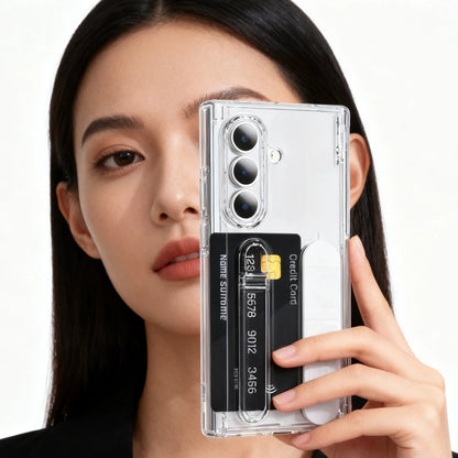 Multifunctional Kickstand Phone Case For Samsung Galaxy Z Fold 8 Ultra Fold 7 6 5 4 With Card Slot Wrist Strap Folding Cover
