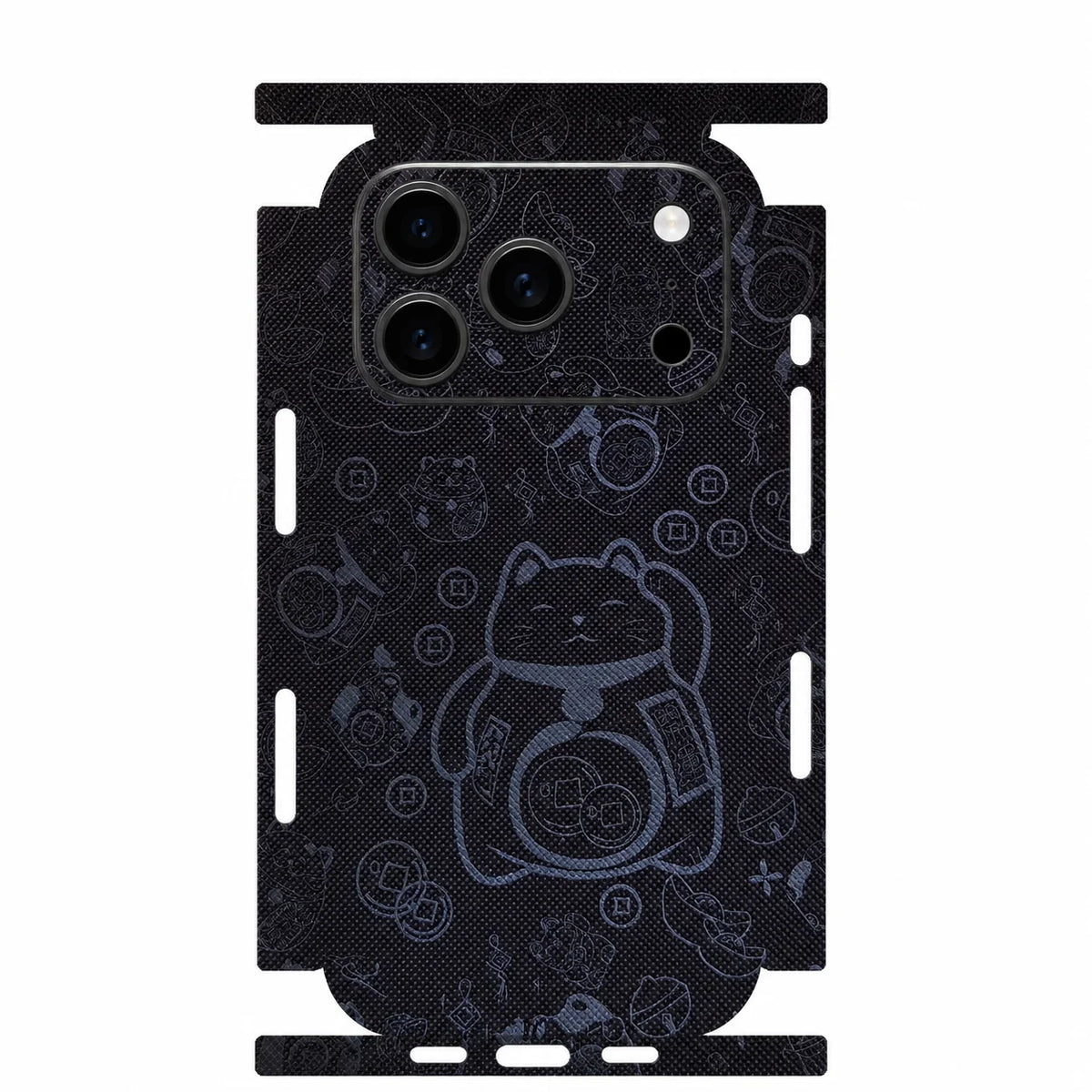 Full Wrap Faux Leather 3D Embossed Back Skin for iPhone 17 16 15 14 13 Pro Max Anti Scratch Rear Protective Film Sticker