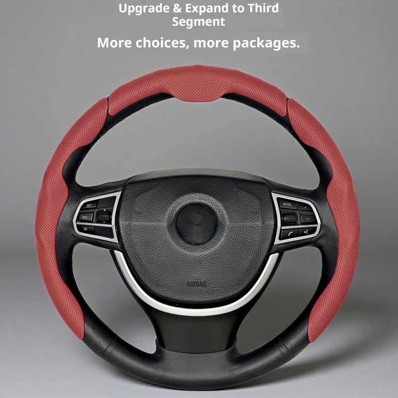 Car In Vehicle Nappa Leather Steering Wheel Cover Universal For Men And Women All Seasons Nonslip Sweatabsorbing Wearresistant