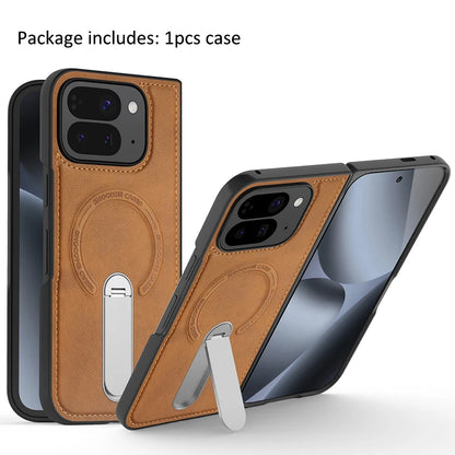 Magnets Magnetic For Magsafe PU Leather Case For Google Pixel 10 Pro Fold Wireless Charging Shell
