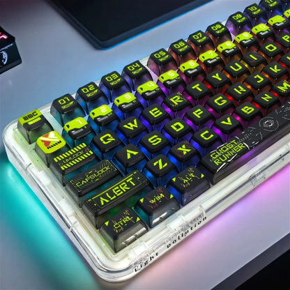 RGB Transparent, Ghost Walker SA Keycap PBT+PC 125 Key Bottom Transparent, Customized for 60/84/98/108 Mechanical Keyboard