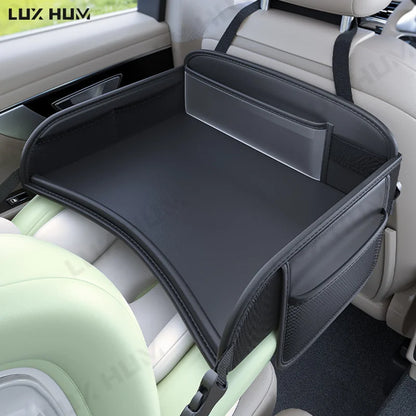Car Rear Seat Tray for Child Safety Seat Waterproof Baby Travel Table Board Desk Organizers Child Cartoon Storage Toy Holder