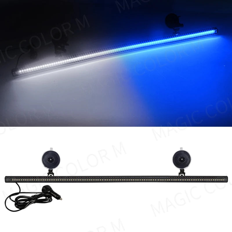 96 LED 3030 Beads Front Windshield Car Strobe Lamp Bar Traffic Signal Flashing Lamp Auto Roof Top Warning Light 12V Waterproof