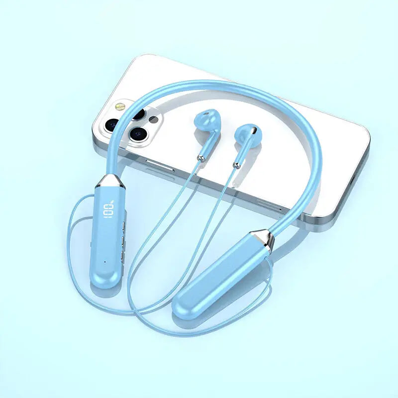 Sport Wireless Headphone Compatible 5.2 Neckband Headphones High Sound Quality Stereo LED Power Display Bluetooth Earphones
