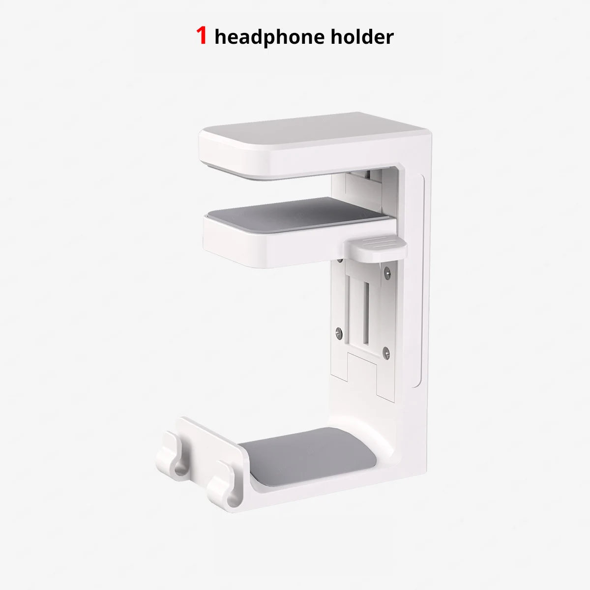 2-in-1 Controller Headphone Stand for Desk 2 Gamepad Hangers 360° Rotating Headset Holder Adjustable Clamp-on Under Desk Hook