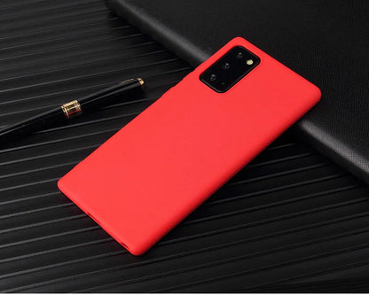 For Samsung Galaxy S20 S20 Ultra S9 S10 lite S10e Note 8 9 10 Plus A10 A20 A50 A70 M10 M20 Solid Color Silicone Cover Case