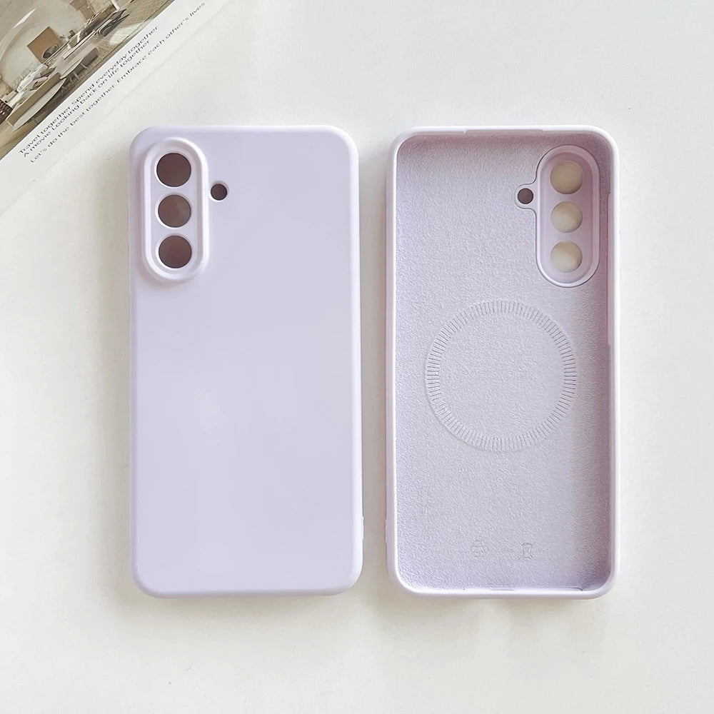 Original Liquid Silicone Magnetic Case For Samsung Galaxy S26 S25 S24 S 26 Ultra Plus S26Ultra Cases Wireless Charge Soft Cover