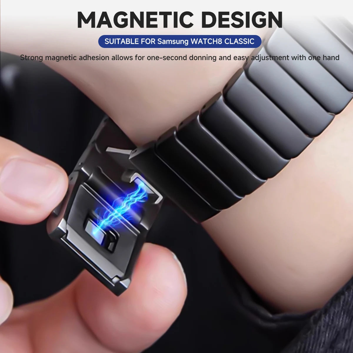 Titanium Strap for Samsung Galaxy Watch 9 8 40mm 44mm 8Classic 46mm Magnetic Band for Galaxy Watch 9 8 Stainless Steel Bracelet