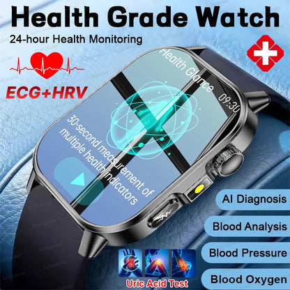 2026 Fit 3 New Health AI Nursing SmartWatch Men ECG+PPG Blood Lipid Uric Acid Health Analysis Clock Bluetooth Call Watch For IOS