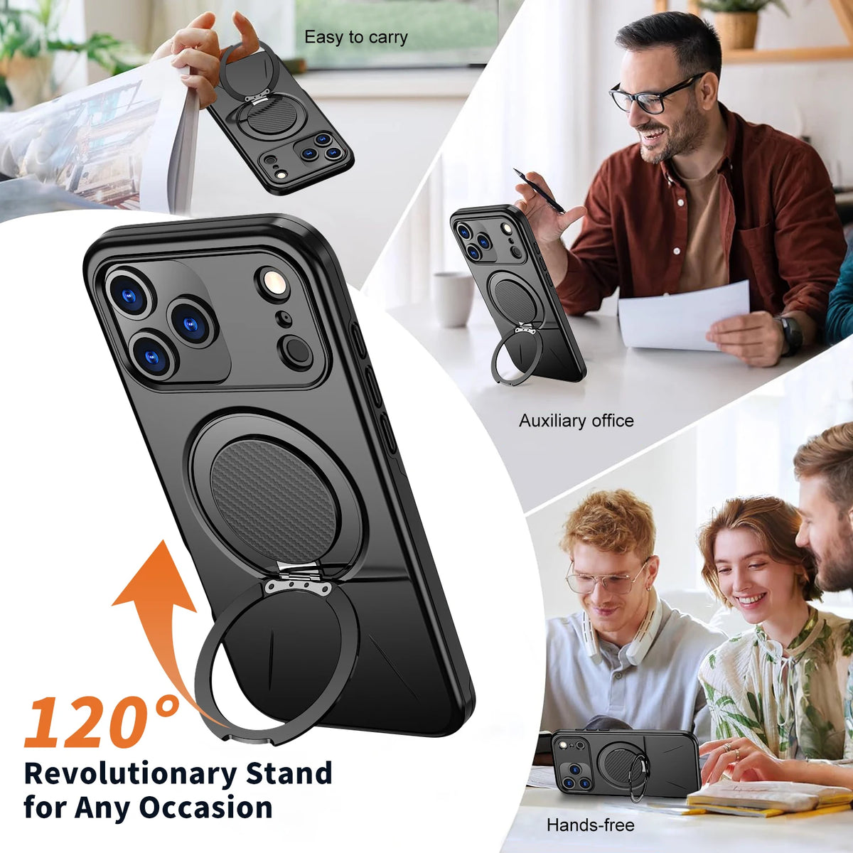 360° Magnetic Bracket Phone Case For iPhone 17 Air 11 12 13 14 15 16 17 Pro Max For Magsafe Shockproof Stand Holder Cover Funda