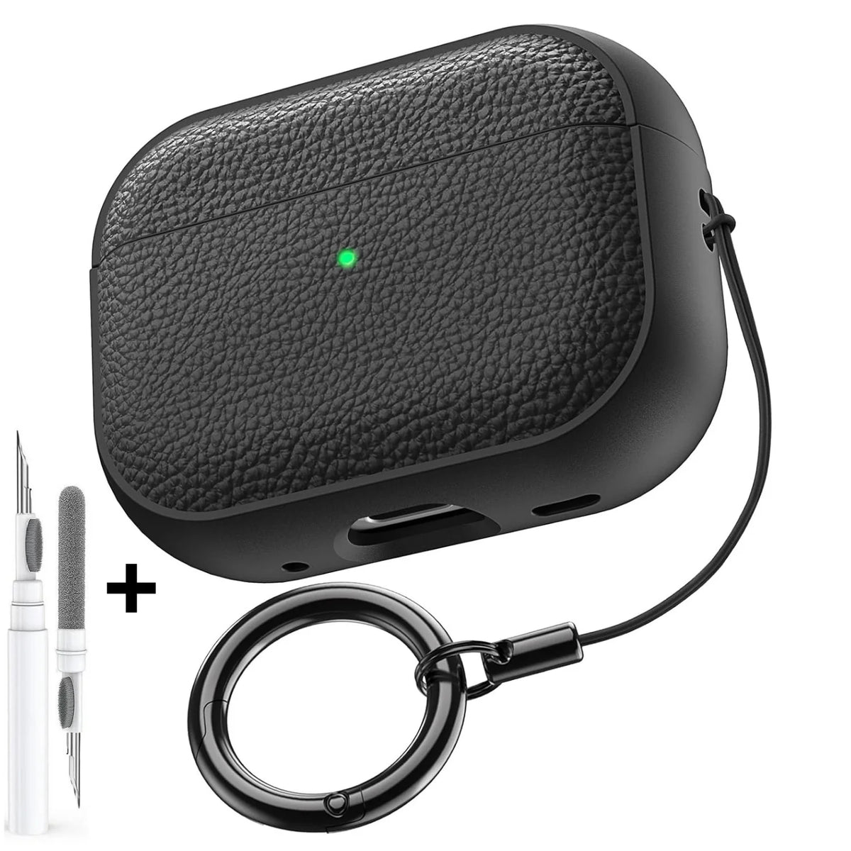 For AirPods 5/4/Pro 3 Leather Pattern TPU Earphone Accessories Full Protective Case with Keychain for AirPods 5/4/Pro 3/Pro 2