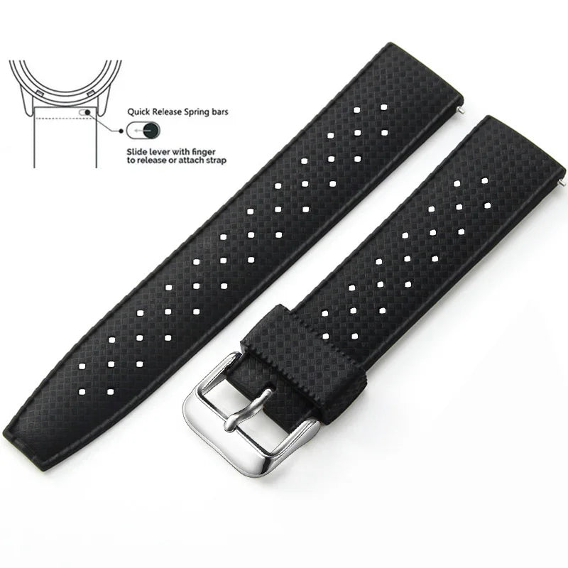 Tropical Silicone Watch Band Quick Release Watch Band 18mm 20mm 22mm Rubber Tropic Smart Watch Strap Waterpfroof Muti-Color