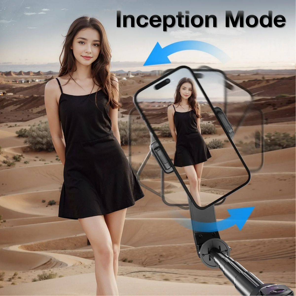 Multi-Functional Handheld Gimbal Phone Holder Selfie Stick  with Lightening Bolt Lamp Portable Monopod For Mini  Photography