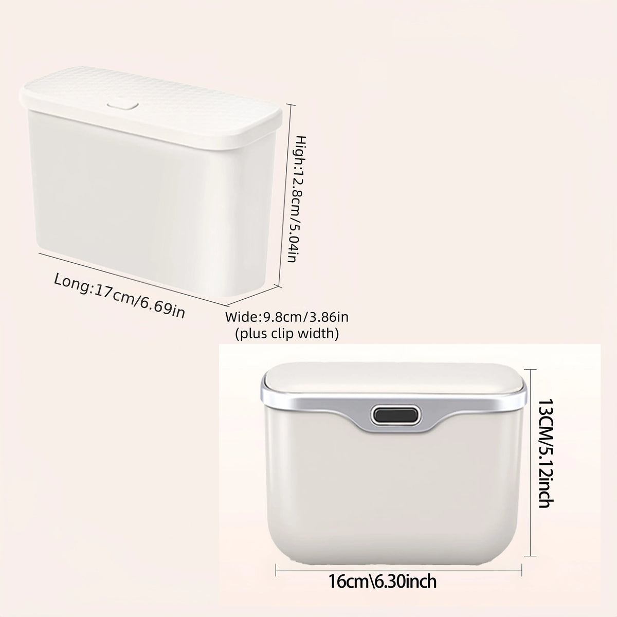 Luxury Portable Hanging Mini Car Trash Can Wastebasket Trash Car Interior Clip-on Storage Pouch Dry and Wet Use Hanging Storage