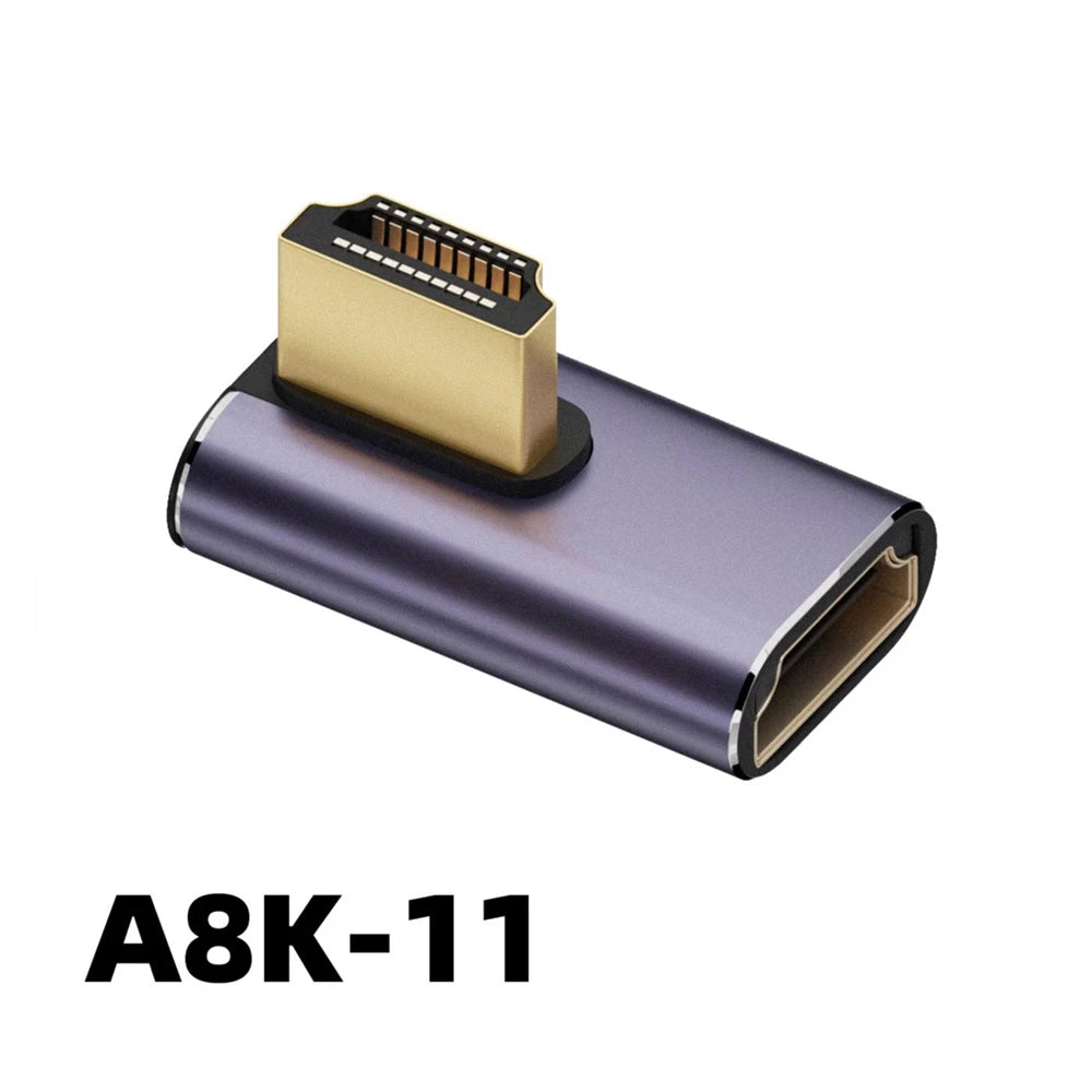 Mini /Micro 8K HDMI 2.1 Cable Connector Adapter 270 90 Degree Angle 2 Pieces Male to Female Converters Cable Adaptor Extender HD