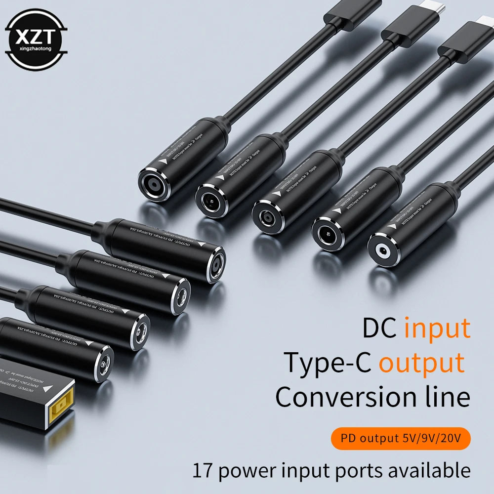 65W DC to USB C PD Power Adapter Converter 5.5X2.5 7.4X5.0 4.5X3.0 Laptop Charger to Type C Connector for Xiaomi Samsung Lenovo