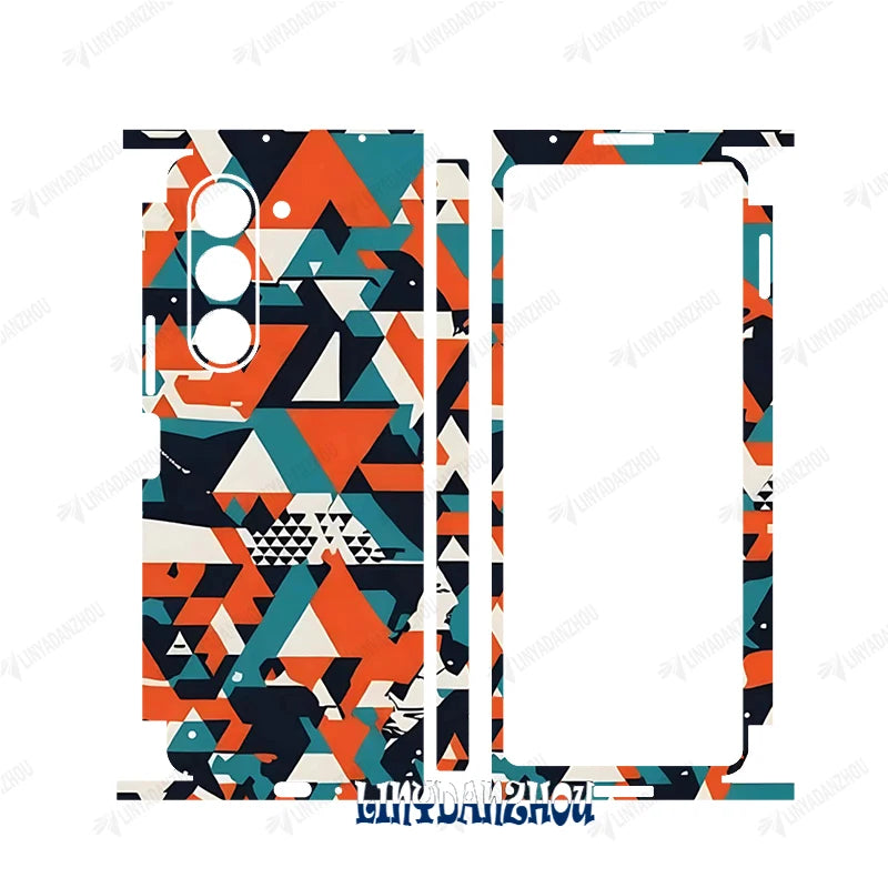 Colorful Anti-Scratch Stickers For Samsung Galaxy Z Fold 5 4 3 7 6 Fold4 Protective Decal Skin Full Cover Back Film