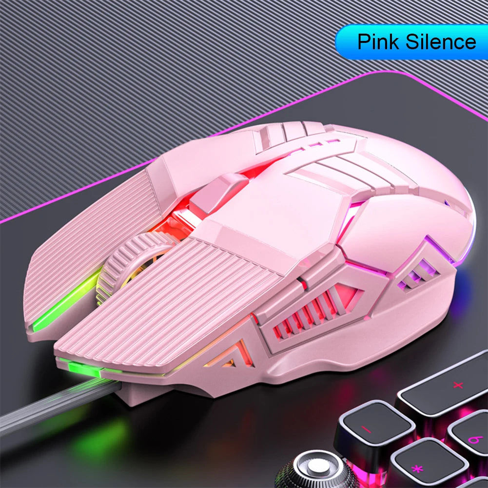 3200DPI Ergonomic Wired Gaming Mouse USB Computer Mouse Gaming RGB Backlit Gamer Mouse 6 Button LED Silent Mice for PC Laptop